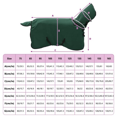  Ló Takaró Teljes sötét zöld Poliészter