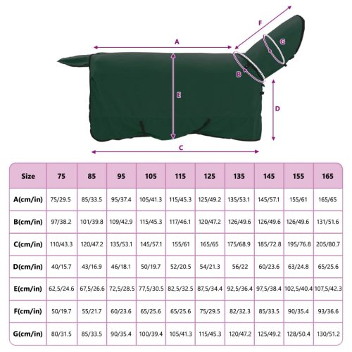  Ló Takaró Teljes sötét zöld Poliészter