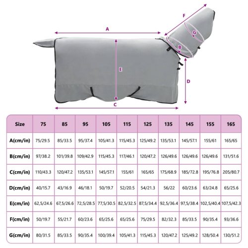  Ló Takaró Teljes világos szürke és rózsaszín Poliészter