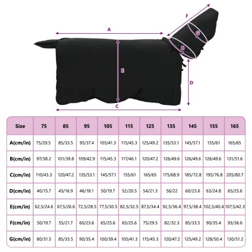  Ló Takaró Fekete Poliészter