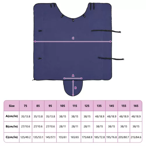  Ló Takaró Sötétkék Poliészter