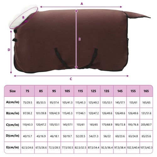  Ló Takaró Teljes Sötét Barna 95 cm Polár fleece