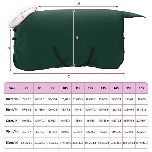  Ló Takaró Teljes sötét zöld 85 cm Polár fleece