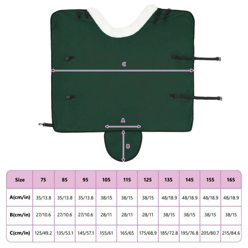  Ló Takaró Teljes sötét zöld 105 cm Polár fleece