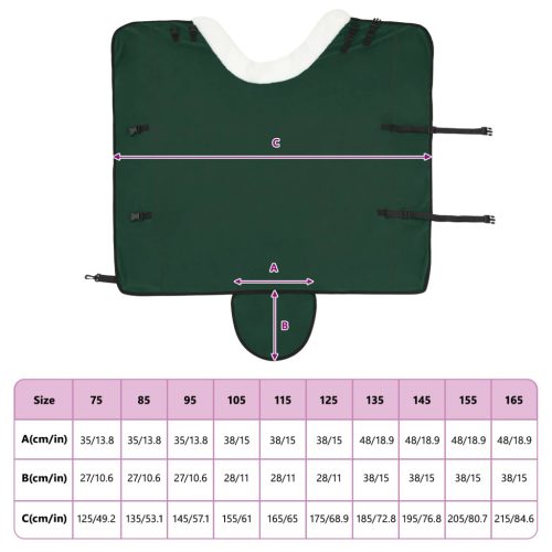  Ló Takaró Teljes sötét zöld 135 cm Polár fleece