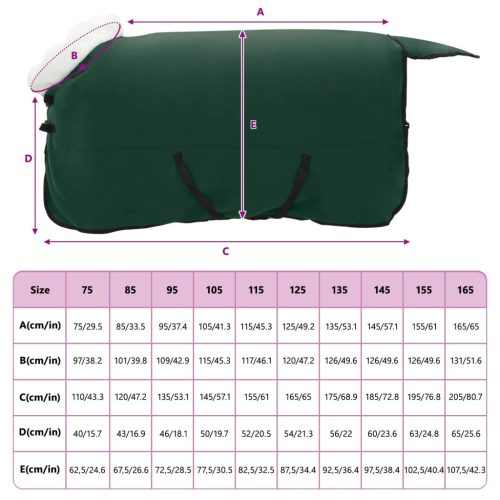  Ló Takaró Teljes sötét zöld 165 cm Polár fleece