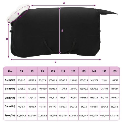  Ló Takaró Fekete 155 cm Polár fleece