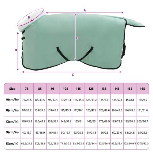  Ló Takaró Teljes sötét zöld 115 cm Polár fleece