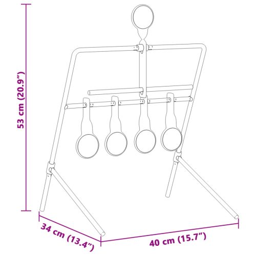  Lövőcél Fekete 40 x 34 x 53 cm Acél