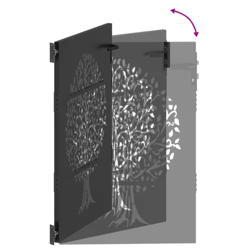  Kerti kapu Egyéb Fekete 100 x 125 cm Porszórt Acél