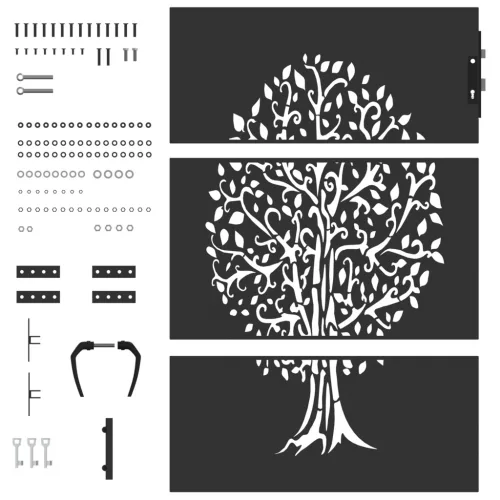 Kerti kapu Egyéb Fekete 100 x 150 cm Porszórt Acél