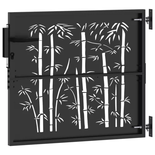  Kerti kapu Egyéb zárral Fekete 105 x 100 cm Porszórt Acél