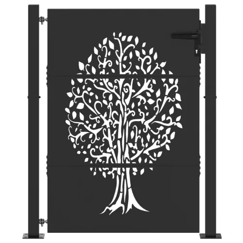  Kerti kapu Egyéb Fekete 105 x 150 cm Porszórt Acél