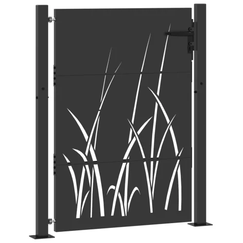  Kerti kapu Fekete 105 x 125 cm Porszórt Acél