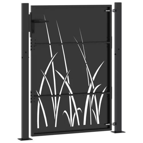  Kerti kapu Fekete 105 x 125 cm Porszórt Acél