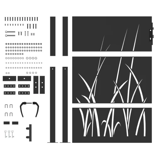  Kerti kapu Fekete 105 x 125 cm Porszórt Acél