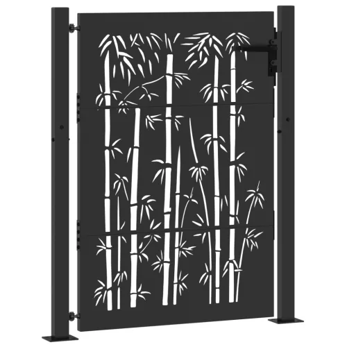  Kerti kapu Egyéb zárral Fekete 105 x 125 cm Porszórt Acél