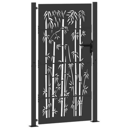  Kerti kapu Egyéb zárral Fekete 105 x 200 cm Porszórt Acél