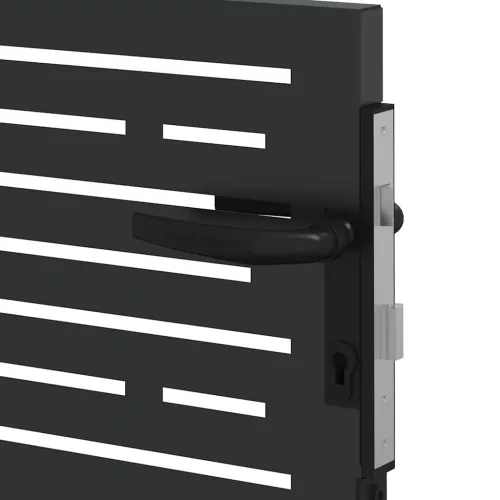  Kerti kapu zárral Fekete 110 x 105 cm Porszórt acél