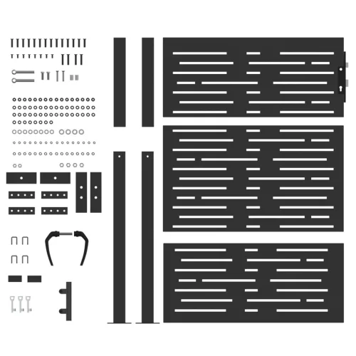  Kerti kapu zárral Fekete 105 x 150 cm Porszórt Acél