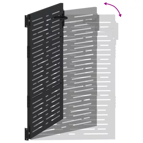  Kerti kapu zárral Fekete 105 x 150 cm Porszórt Acél