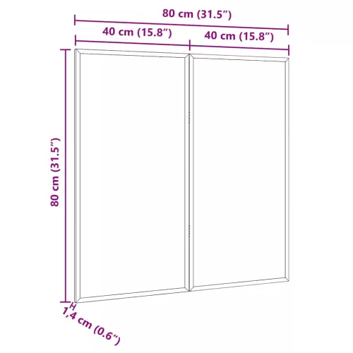 Mágneses fehértábla Fehér 80 x 1.4 x 80 cm Tömör fenyőfa