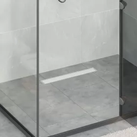    Zuhanylefolyó üvegfedéllel Ezüst 50 cm Rozsdamentes acél 304