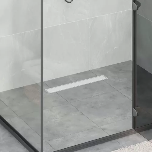  Zuhanylefolyó üvegfedéllel Ezüst 50 cm Rozsdamentes acél 304