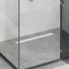    Zuhanylefolyó üvegfedéllel Ezüst 80 cm Rozsdamentes acél 304