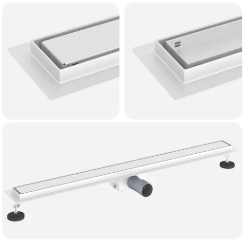 Zuhanylefolyó üvegfedéllel Ezüst 90 cm Rozsdamentes acél 304