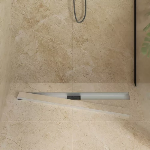  Zuhanylefolyó üvegfedéllel Ezüst 90 cm Rozsdamentes acél 304