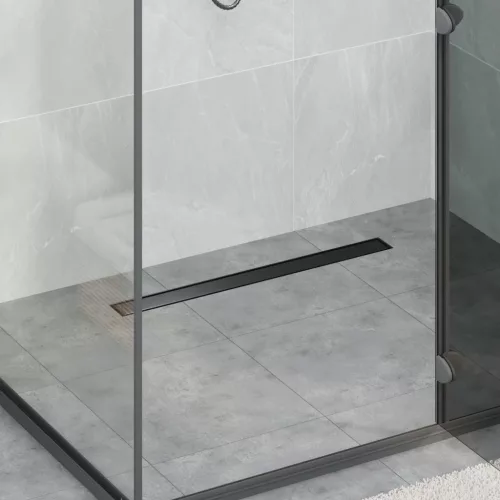  2 az 1-ben zuhanylefolyó Fekete 70 cm Rozsdamentes acél 304