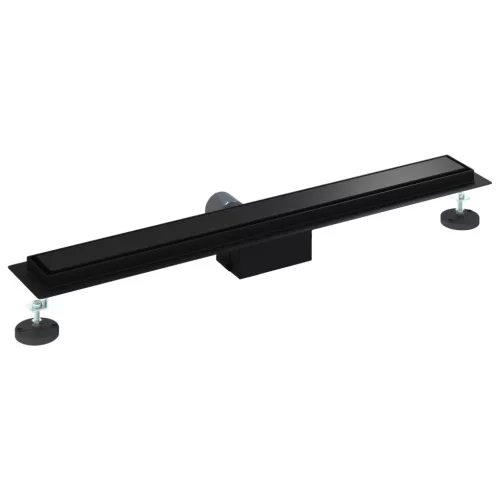  2 az 1-ben zuhanylefolyó Fekete 80 cm Rozsdamentes acél 304