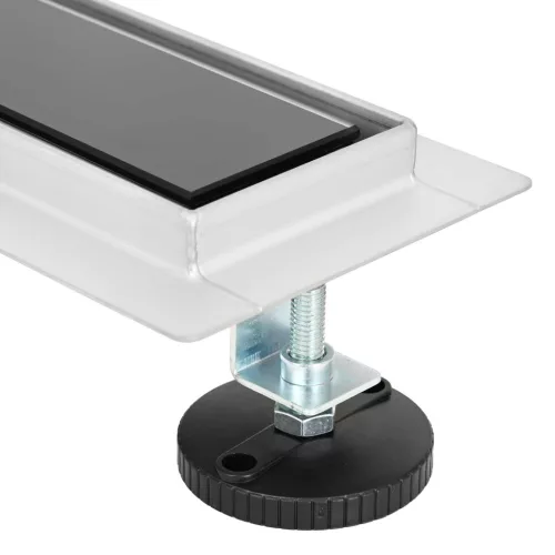  Zuhanylefolyó üvegfedéllel Fekete 60 cm Rozsdamentes acél 304