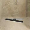  Zuhanylefolyó üvegfedéllel Fekete 70 cm Rozsdamentes acél 304