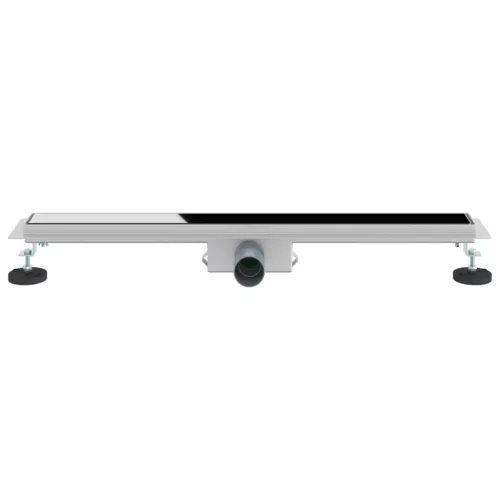  Zuhanylefolyó üvegfedéllel Fekete 80 cm Rozsdamentes acél 304