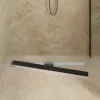  Zuhanylefolyó üvegfedéllel Fekete 90 cm Rozsdamentes acél 304