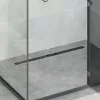  Zuhanylefolyó üvegfedéllel Fekete 100 cm Rozsdamentes acél 304