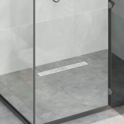  Zuhanylefolyó üvegfedéllel Ezüst 50 cm Rozsdamentes acél 304
