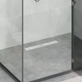   Zuhanylefolyó üvegfedéllel Ezüst 60 cm Rozsdamentes acél 304