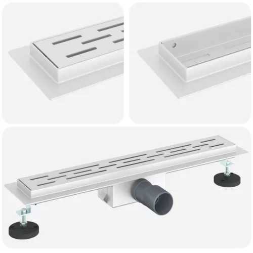  Zuhanylefolyó üvegfedéllel Ezüst 60 cm Rozsdamentes acél 304