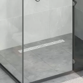    Zuhanylefolyó üvegfedéllel Ezüst 70 cm Rozsdamentes acél 304