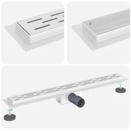  Zuhanylefolyó üvegfedéllel Ezüst 80 cm Rozsdamentes acél 304