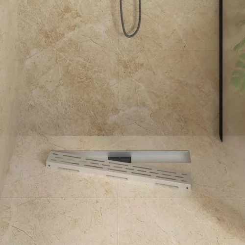  Zuhanylefolyó üvegfedéllel Ezüst 80 cm Rozsdamentes acél 304