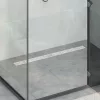  Zuhanylefolyó üvegfedéllel Ezüst 100 cm Rozsdamentes acél 304