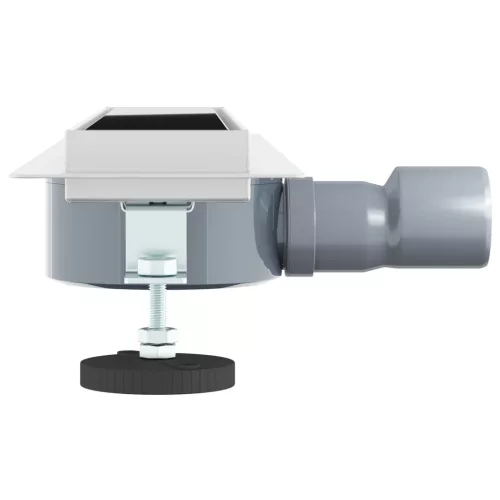  Zuhanylefolyó üveg fedéllel és 360°-os szifonnal Fekete 50 cm