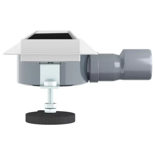  Zuhanylefolyó üveg fedéllel és 360°-os szifonnal Fekete 60 cm