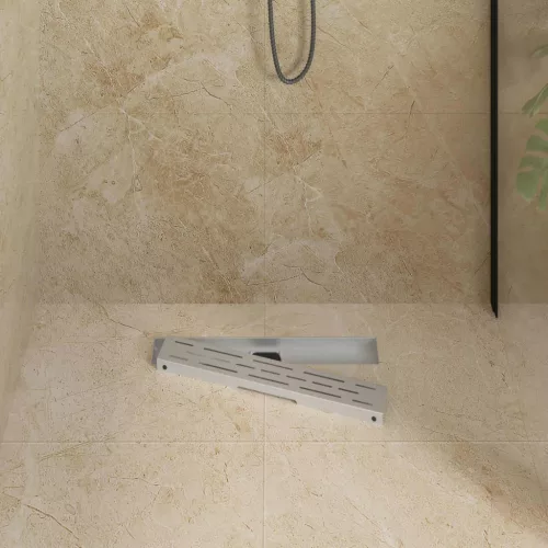  362 Fok Zuhany lefolyó vonal dizájnnal Ezüst 50 cm