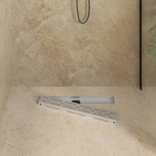  362 Fok Zuhany lefolyó vonal dizájnnal Ezüst 60 cm