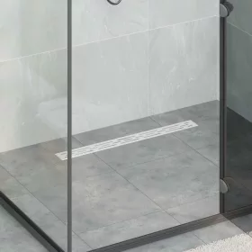  362 Fok Zuhany lefolyó vonal dizájnnal Ezüst 70 cm